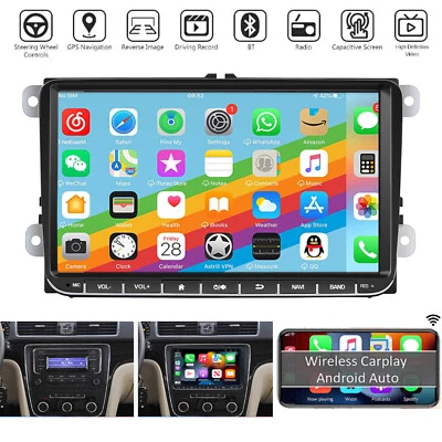 CarPlay Autoradio Android GPS Navi WIFI Per VW GOLF 5 6 Passat Touran Tiguan EOS - Immagine 1 di 4