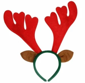RUDOLPH REINDEER ANTLERS CHRISTMAS FESTIVE SECRET SANTA HEADBAND FANCY DRESS - Picture 1 of 1