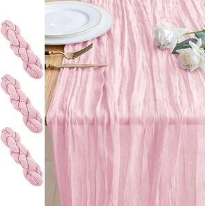 3PCS Table Runner Cheesecloth 10FT Blushing Pink Boho Gauze Cheese Cloth Rust... - Picture 1 of 1