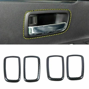 Carbon Fiber Inner Door Handle Bowl Cover For Mitsubishi Outlander Sport 2013-24 - Picture 1 of 11