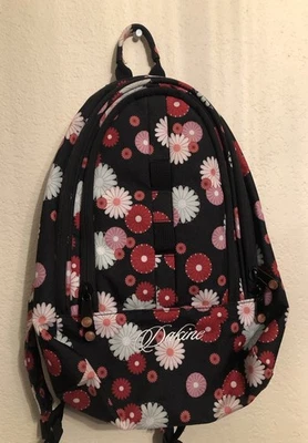 Dakine Cosmo Mini Backpack Black With Pink & White Flowers - Image 1 of 4