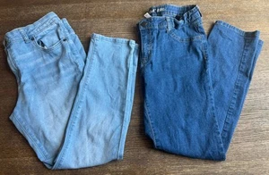 Set of 2 pair Girls 14 Plus Jeans Denim w/ Stretch Wonder Nation & Cat & Jack - Picture 1 of 13