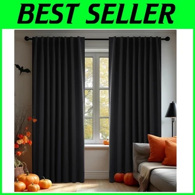 Modern Blackout Curtains, W70 x L108, Back Tab, Pack of 2 - Image 1 of 4