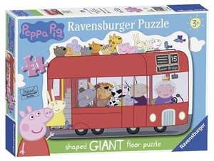 GIANT floor PUZZLE ravensburger PEPPA PIG bus 24 PEZZI giganti 70 X 50 CM età 3+ - Foto 1 di 1