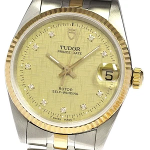 TUDOR 72033 Prince Date YG Combination 10P Diamond cal.2824 2 AT Boys 753 - Foto 1 di 9