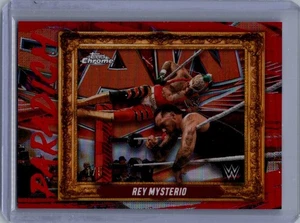 2025 Topps Chrome WWE - Paradigm Rey Mysterio #PAR-REM Red Refractor | 1/5 BOOKE - Picture 1 of 2