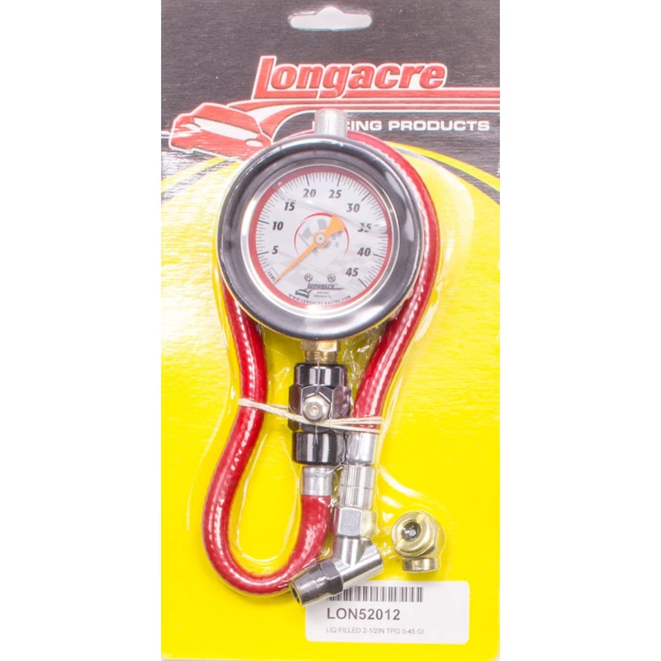 Longacre 52012 Liquid Filled 2 ½" GID Tire Gauge 0-45 by ½ lb - Image 1 of 1