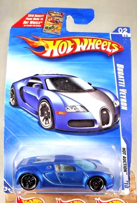 2010 Hot Wheels #160 Hot Auction 2/10 BUGATTI VEYRON Satin Blue w/Black Pr5 Sp - Image 1 of 4