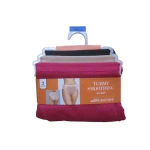 NWT WARNERS Set of 3 Pink Nude Black Tummy Smoothing Hi Cut Panties XXXL : - Picture 1 of 3