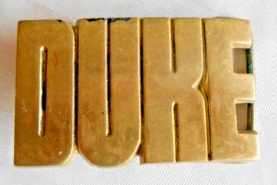 Brass Name DUKE Belt Buckle Fits 1.75" Belt 1978 Vintage by Baron - Image 1 of 2