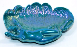 Figura de dama desnuda con bandeja de metal esmaltado - azul azulado - Imagen 1 de 6