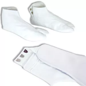 Japanische Kimono-Socken 8 Zoll weiße geteilte Zehenpartie Tabi mit Haken Kohaze Geta Sandalen - Bild 1 von 2