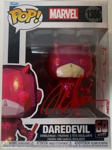 MARVEL DAREDEVIL FUNKO POP SIGNED BY ALEX MALEEV w/REMARK & PROOF - Picture 1 of 3
