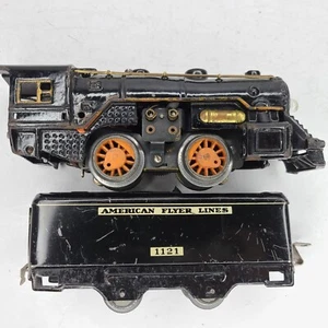 American Flyer 3198 Steam Locomotive & 1121 Tender O Gauge for parts/ repair - Picture 1 of 24