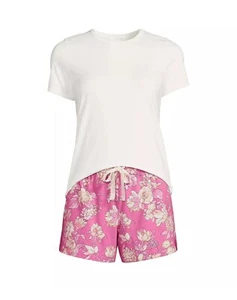 Pigiama donna Lands' End in maglia set corto maglietta manica corta e pantaloncino medio  - Foto 1 di 3
