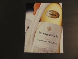 1992 Ernest & Julio Gallo Sauvignon Blanc Reserve 1989 vintage art print ad - Picture 1 of 1