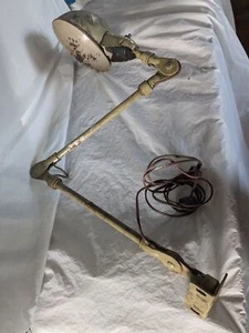 Vintage Industrial Wall Desk Table Lamp Articulating Task Art Deco Machine Era - Picture 1 of 12