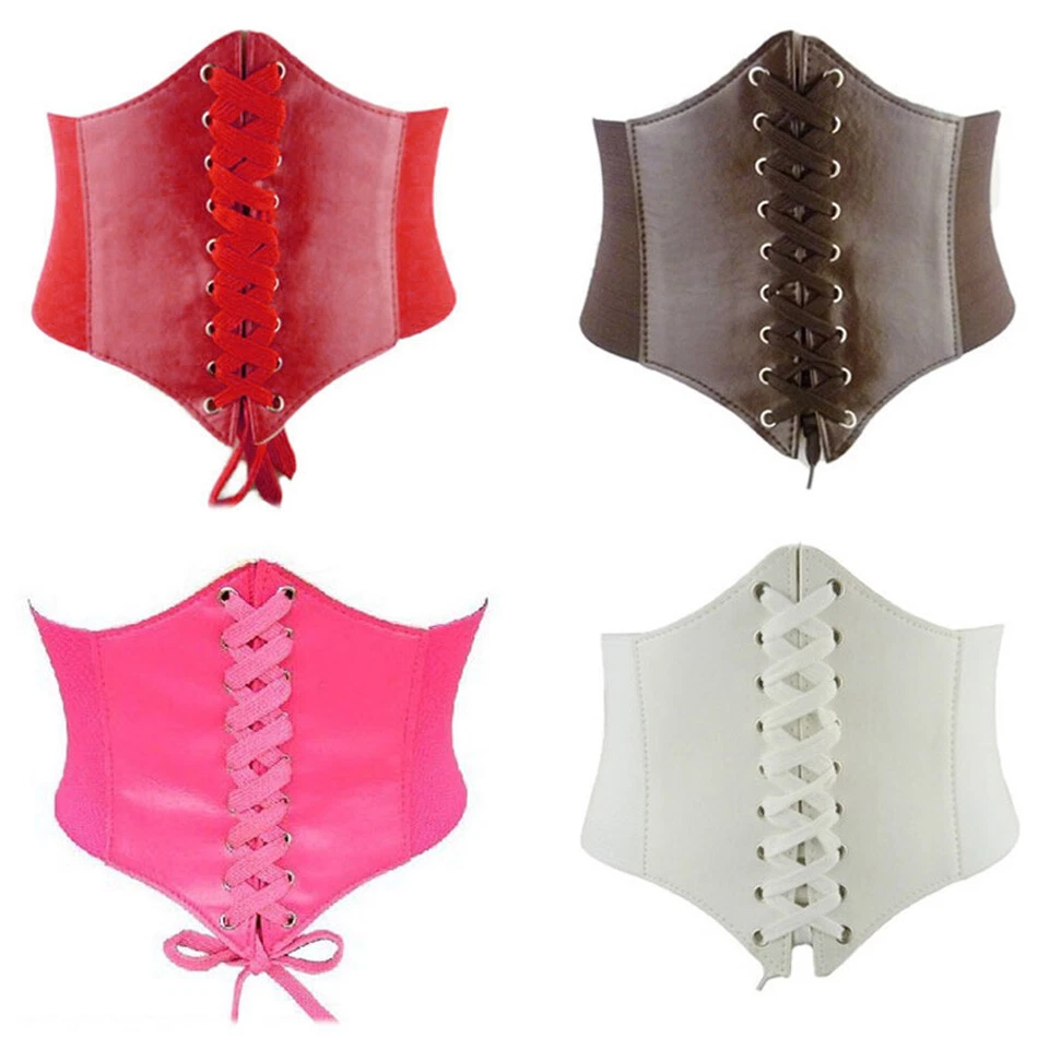 Women's Super Wide Faux Leather Tassels Elastic Stretchy Dress Waistband Belt - image 1 of 1