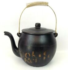 McCoy Kookie Kettle Black Tea Pot Cookie Jar USA with Lid Wire Handle Vintage