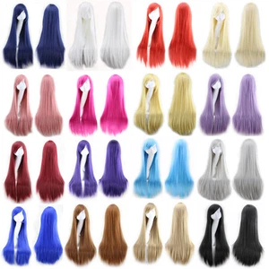 Sexy 80cm Long Straight Wigs Fashion Cosplay Costume Anime Hair Party Full Wigs - Picture 1 of 13