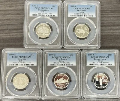 1999 S Silver Proof Quarter Set PCGS PR70DCAM - Image 1 of 2