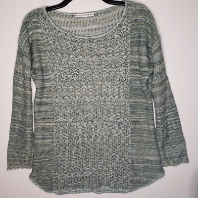 Blusa suéter de malha de manga comprida feita nos EUA (camisa) exclusiva vintage feminina tamanho M/L nova sem etiquetas - Imagem 1 de 4