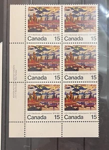 CANADA #717 MNH J E MacDonald (artist) Ll Inscription Corners Plate Block 1973 - Picture 1 of 1