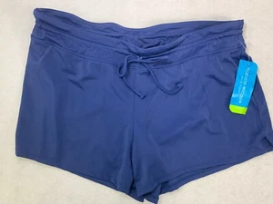 Tropical Escape Missy Swim Knit Short Size 14 Medieval Blue Adjustable Waist - Picture 1 of 5