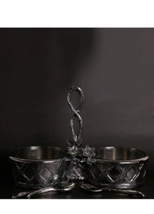 Forest Peltro Server Bowls/Spoons - Picture 1 of 14
