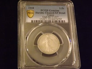 1918 1 Fr FRANCE PCGS XF - Picture 1 of 2