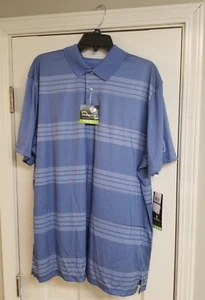 NWT, PGA TOUR Pro Series Polo Shirt Lg Driflux Sunfluex Blue Striped $60.00 - Picture 1 of 10