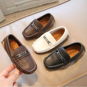 Boys School Fashion Flat Loafers Toddler Leather Shoes Kids Wedding Dance Shoes - Picture 1 of 15