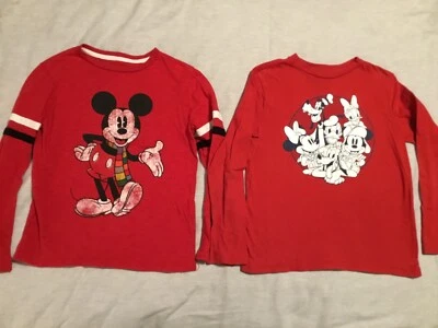 2 Gap Kids Disney Mickey Mouse LS T- Shirts, M, Red - Image 1 of 4