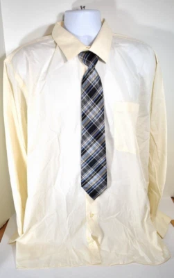 Camisa de vestir y corbata beige Sears para hombre talla 18-18 1/2 34-35 XXL Foto 1 de 4