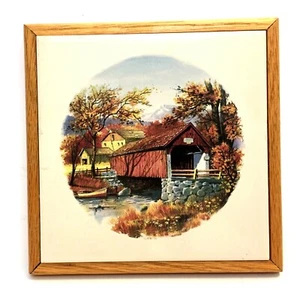 Ponte coperto piastrelle incorniciato ceramica con cornice in legno copripiumino decorativo - Foto 1 di 6