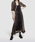 $430 Anna Sui Women's Black Roses Are Red Mesh Coverup Duster Petite Size P