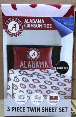 Alabama Crimson Tide 3 Piece Twin Sheet Set  - Image 1 of 4
