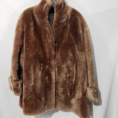 Vtg Mouton Thick Dyed Shearling Fur Lambskin Women's Coat M? Check measurements - Image 1 of 4