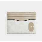 Coach Slim Card Case In Signature Canvas With Coach Patch New