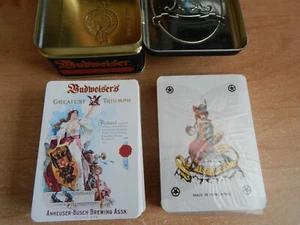 JUEGO DE CARTAS CLÁSICAS BUDWEISER DE DOS BARAJAS EN ESTAÑO DE COLECCIONISTA 1 PAQUETE SELLADO - Imagen 1 de 10
