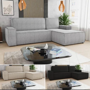 Totti L Schlafsofa mit Stauraum und Samtstoff - Ecksofa Bettfunktion, Bettkasten - Bild 1 von 26