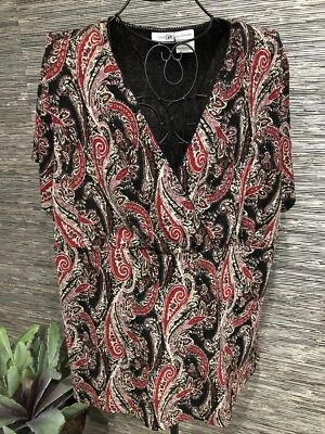 East 5 женщина короткий рукав блузка плюс размер 2 X #87 - Изображение 1 из 4