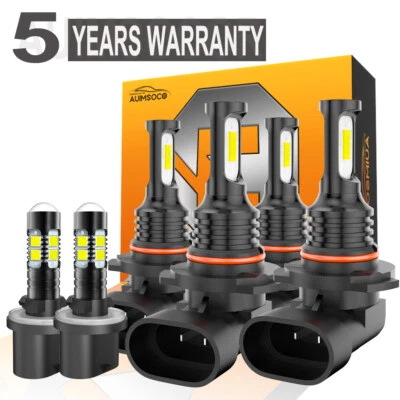 For GMC Sierra 2500 SLE Cab & Chassis 2000-2002 LED Headlight Fog Light Bulbs 6x - Изображение 1 из 4