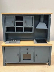 NOT STAIGHT COOKER HOOD 1:12 Scale Dolls House Blue Pine Kitchen System (E9299) - Picture 1 of 3