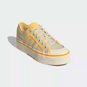 Adidas Women's Yellow Orange NIZZA PLATFORM Fashion Sneakers GX4607 - Picture 1 of 5