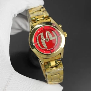 Super Rare Fossil Big Tic BG-2178 Unisex Wrist Watch Red Dial - Picture 1 of 7
