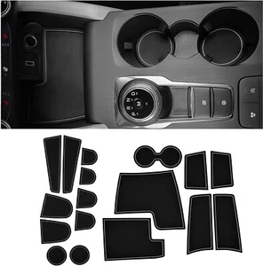 Gray Full Rubber Liners Pads Cup Holder Door Pocket Slot Mats Fits 20-22 Escape - Foto 1 di 5