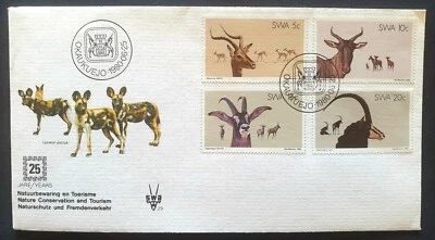 🇸🇿 ESWATINI Ex SWAZILAND - Lycaon FDC 1980 cover with 4 Antilops stamps - Photo 1/3