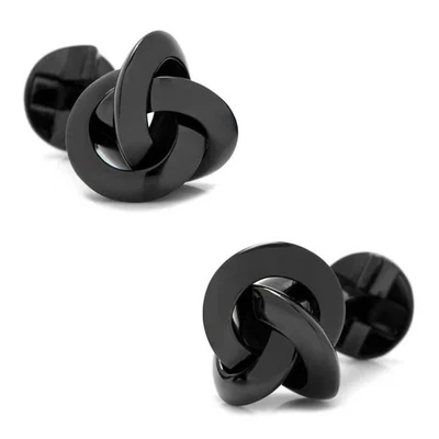 Sterling Silver Black Knot Cufflinks - Image 1 of 3