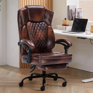 Ergonomic Office Chair with Foot Rest, Executive Chair with Footrest PU Leath... - Picture 1 of 9